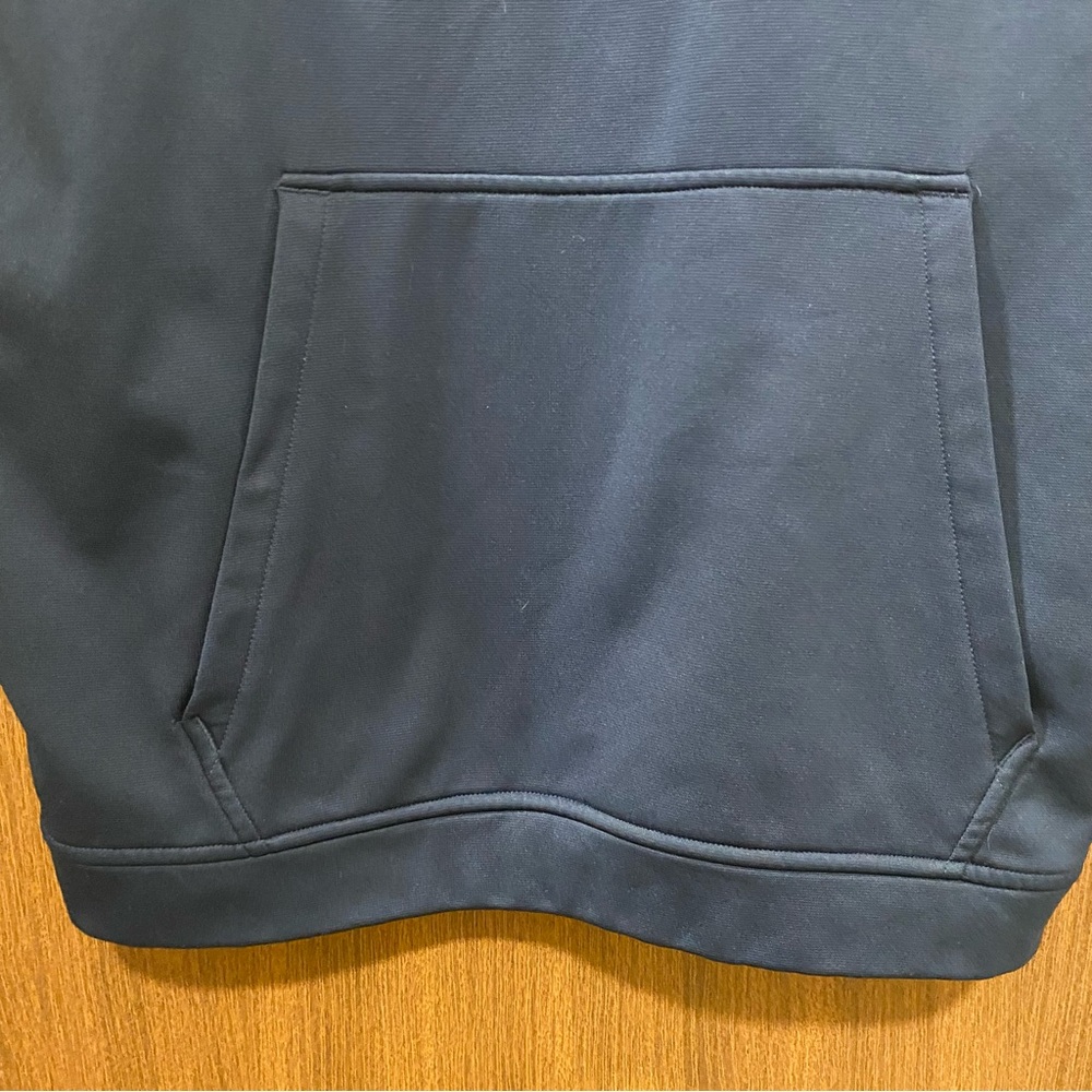 Under Armour Navy Fleece Hoodie Size Large Pullover Sweatshirt Loose Coldgear - Picture 7 of 17